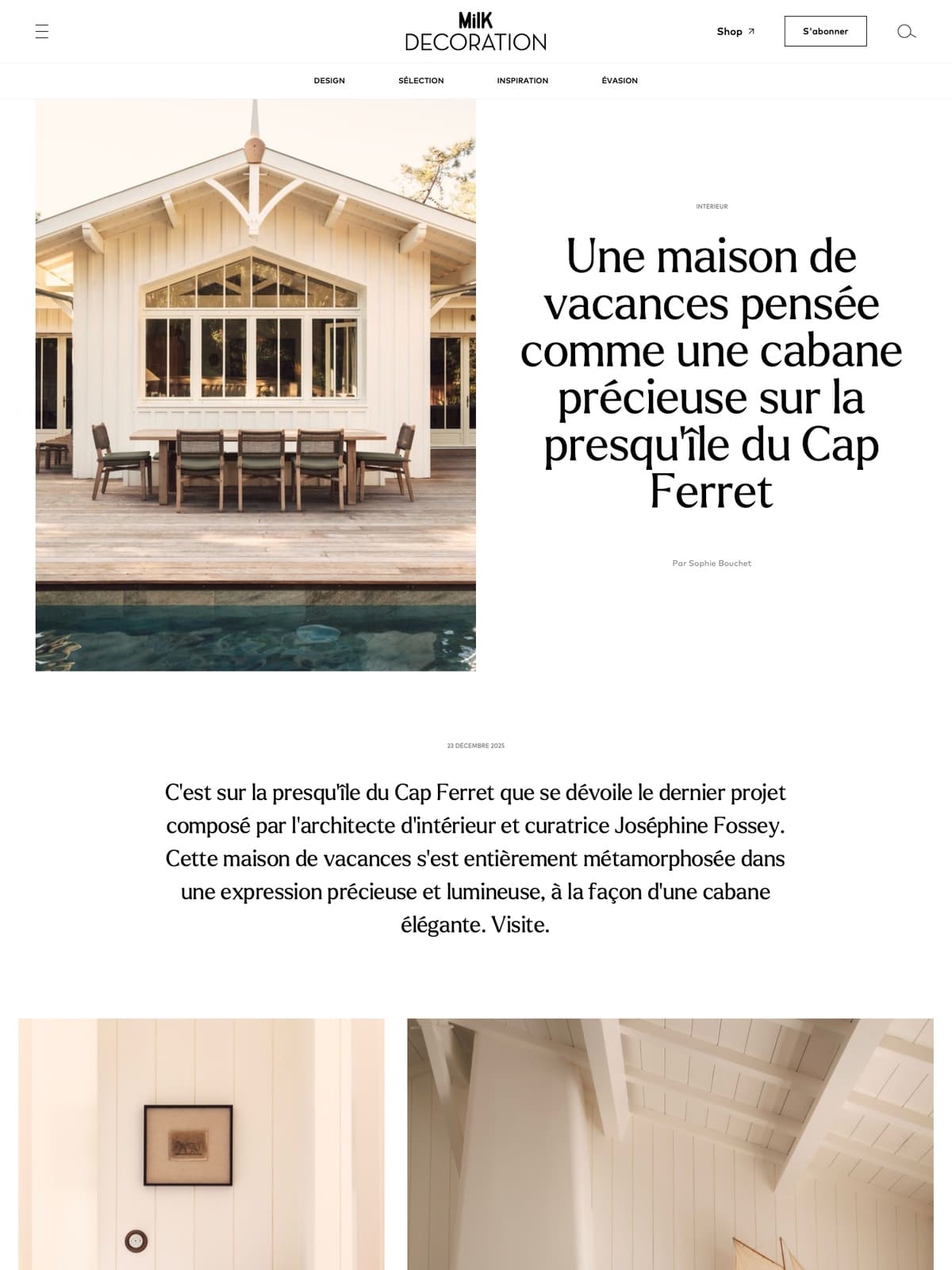 MilK Decoration, 2025 — Une maison de vacances pensée comme une cabane précieuse sur la presqu'île du Cap Ferret